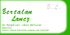 bertalan lancz business card