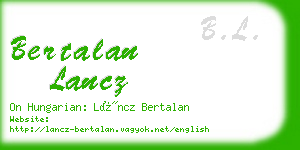 bertalan lancz business card